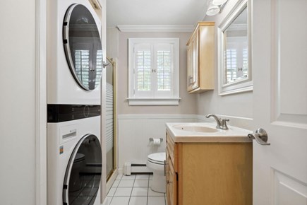 Osterville Cape Cod vacation rental - 1st floor bathroom with shower and laundry.