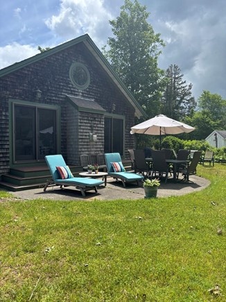 Orleans, Rock Harbor Road Cape Cod vacation rental - Backyard patio area