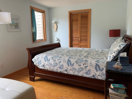 Orleans Cape Cod vacation rental - Comfy 1st floor guest bedroom with sleigh bed and lounging spot.