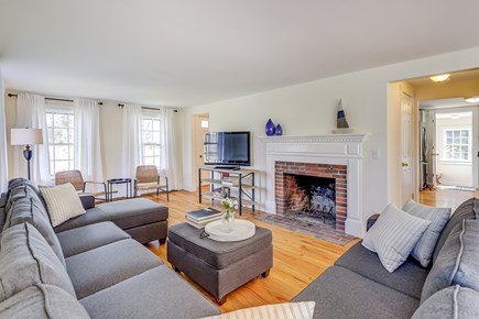 Chatham Cape Cod vacation rental - Living room with fireplace