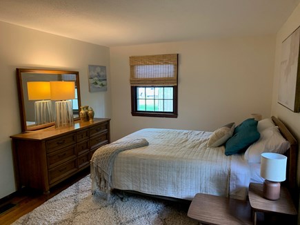 East Falmouth Cape Cod vacation rental - Primary Bedroom, Queen Bed, dresser, closet & bathroom