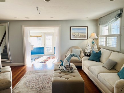 Marshfield, Brant Rock MA vacation rental - Open living room into sun room w/ French pocket doors