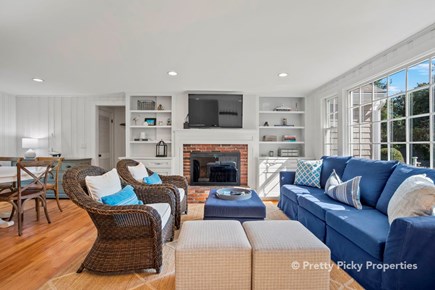 Chatham Cape Cod vacation rental - Beautiful and comfortable living room with large wall mounted TV