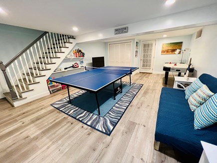 Brewster Cape Cod vacation rental - Game room with Ping Pong table, air hockey, video games etc.