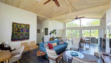 Wellfleet Cape Cod vacation rental - Main living area has sliders to the deck and large windows