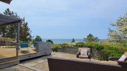 Truro Cape Cod vacation rental - Conversation nook with water views just off deck
