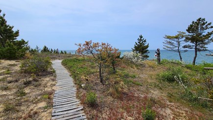 Truro Cape Cod vacation rental - A path leads from the deck to the private beach stairs