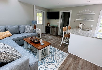 Dennis Cape Cod vacation rental - Open living & kitchen. Smart t.v with cable.