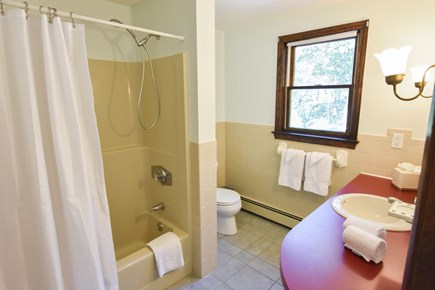 Brewster Cape Cod vacation rental - First-floor full bath with shower-tub combo.