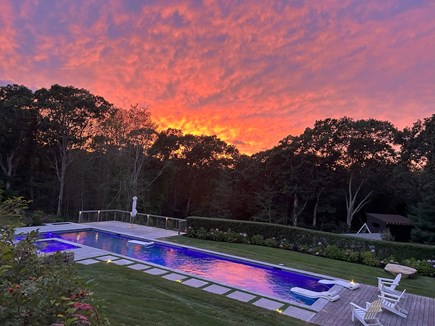 Falmouth, Woods Hole Cape Cod vacation rental - Pool with Sunset