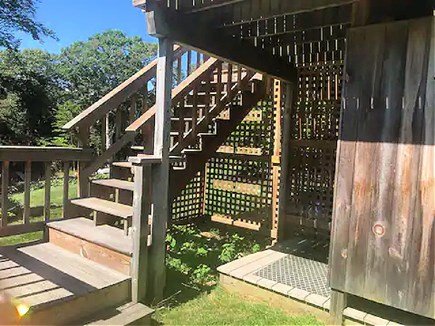 Falmouth, Woods Hole Cape Cod vacation rental - Private Back Entrance and Outdoor shower to the Roost