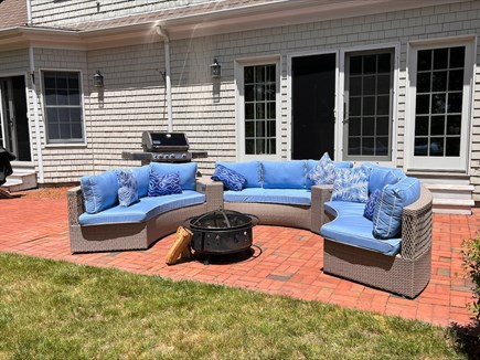 Brewster Cape Cod vacation rental - Comfy sectional on patio.  Note gas grill