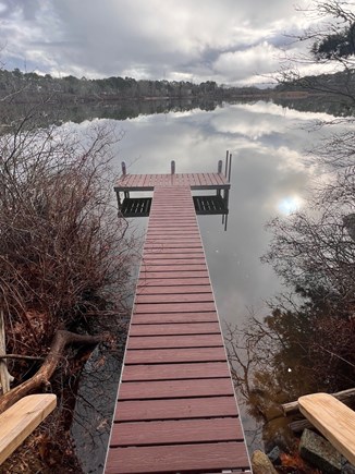 Brewster Cape Cod vacation rental - Sturdy 24 feet long dock makes pond access easy and fun