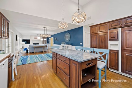 Brewster Cape Cod vacation rental - Kitchen opens to dining/living area.
Shot was taken before dining table arrived!
