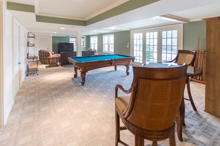 New Seabury, Popponesset  Cape Cod vacation rental - Spacious family room, lower level, pool table, access to back yar