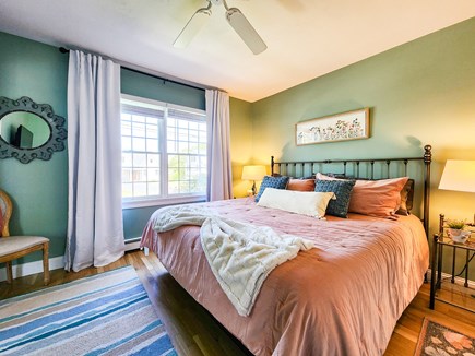 Falmouth Cape Cod vacation rental - Main level bedroom, king bed, and full en suite bathroom.