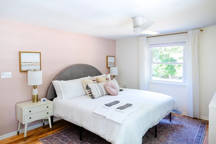 East Falmouth Cape Cod vacation rental - King Bedroom with separate porch off the back, Smart TV, and desk