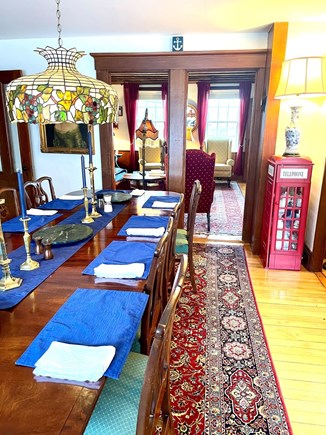 Barnstable Cape Cod vacation rental - This lovely old mahogany table seats 12.