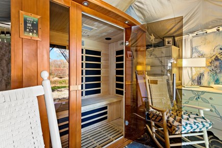 Barnstable Cape Cod vacation rental - The spa features this far-infrared sauna & relaxation area.