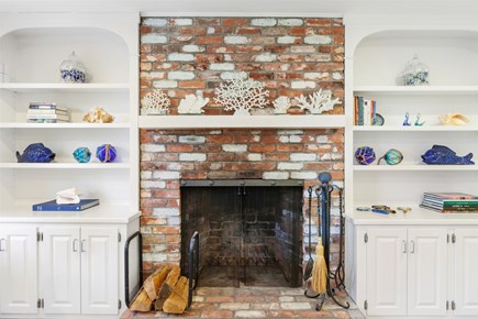 Orleans Cape Cod vacation rental - Gas fireplace in the library