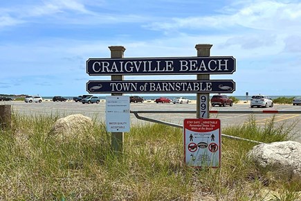 Centerville Cape Cod vacation rental - Large Parking area with public bathrooms on the beach