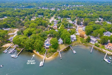 East Falmouth  Cape Cod vacation rental - Arial view showing house and right of way slip