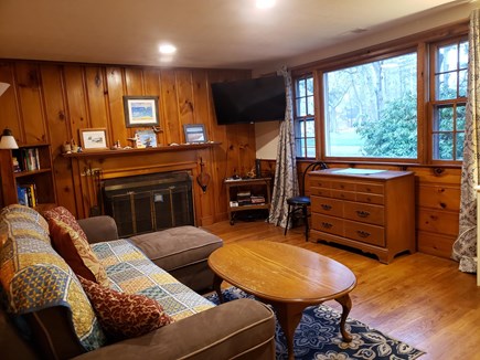 South Yarmouth Cape Cod vacation rental - Living room with wifi modem. Pull-out couch - comfy and relaxing