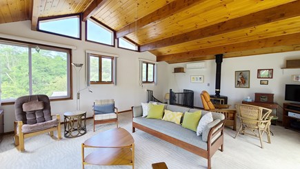 Wellfleet Cape Cod vacation rental - 2nd floor living room with vaulted ceiling and plenty of windows