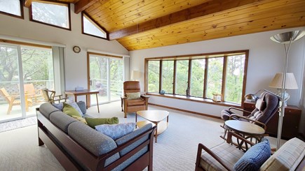 Wellfleet Cape Cod vacation rental - 2nd floor living room with vaulted ceiling and plenty of windows