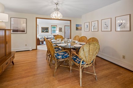 South Dennis Cape Cod vacation rental - The dining rooms flows into the living room
