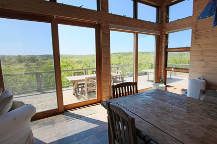 Truro Cape Cod vacation rental - Main Living Area with Large Dining Table and great outdoor space.