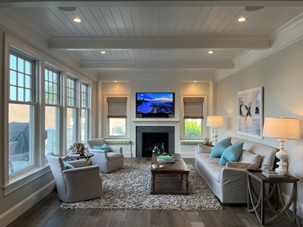 New Seabury Cape Cod vacation rental - Living room with gas fireplace and smart TV