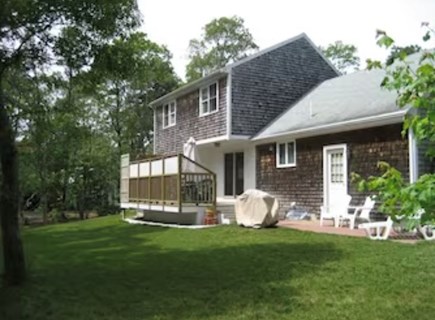 Yarmouthport Cape Cod vacation rental - Deck with outdoor shower,  table and chairs to eat your BBQ fare