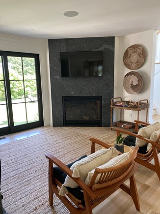 Harwichport Cape Cod vacation rental - Family Room with Fireplace and Smart TV