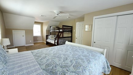 Wellfleet Cape Cod vacation rental - Second floor bedroom with queen bed and pyramid bunk bed