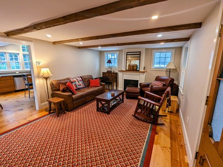 Wellfleet Center Cape Cod vacation rental - Luxurious Living Room with working fireplace and smart TV