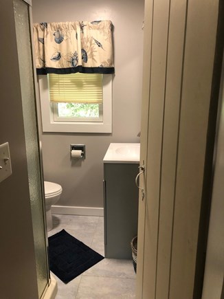 Yarmouth Cape Cod vacation rental - New, well lit tiled bathroom with shower and vanity
