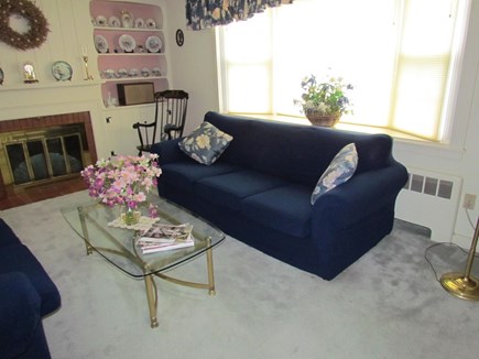 Falmouth Cape Cod vacation rental - Living room with fireplace