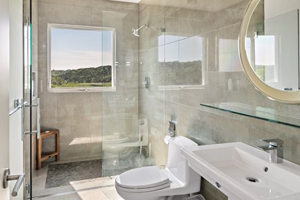 Truro Cape Cod vacation rental - Ensuite bathroom for second floor bedroom with deck