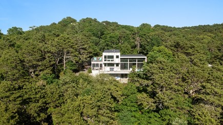 Truro Cape Cod vacation rental - Home is perched atop a wooded hill on a secluded lot