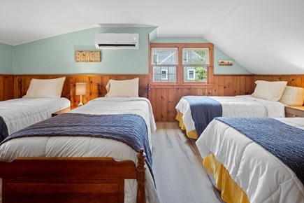 Chatham Cape Cod vacation rental - Bedroom upstairs with 4 twins and split AC