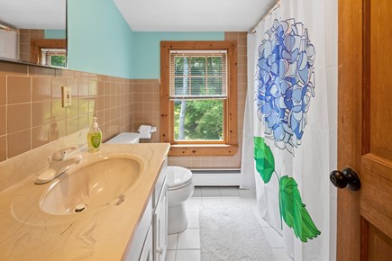 Chatham Cape Cod vacation rental - Upstairs bathroom with shower/tub