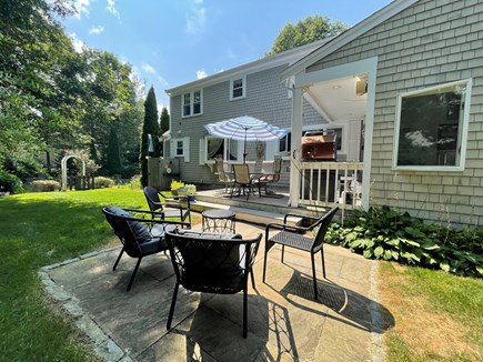 Centerville Cape Cod vacation rental - Fenced Yard-outdoor seating area, weber gas grill, outdoor shower
