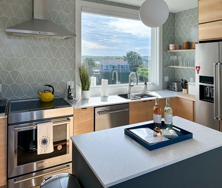 Falmouth Cape Cod vacation rental - Kitchen with views of Fresh River and Salt Pond