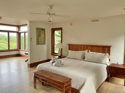 Wellfleet Cape Cod vacation rental - Spacious king master bedroom with sitting area and view of marsh