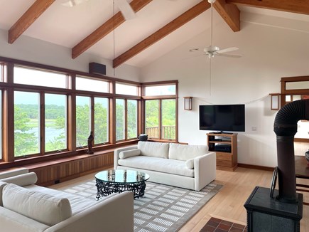Wellfleet Cape Cod vacation rental - Open, modern living area with panoramic view of the marsh