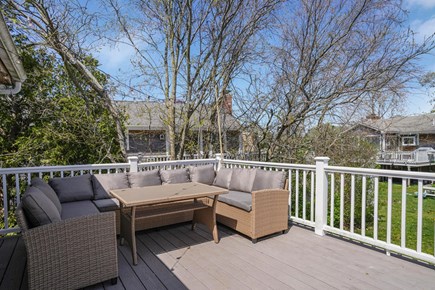 Hyannis Cape Cod vacation rental - Back deck with large seating area