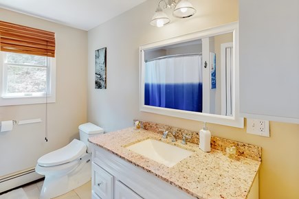 Truro Cape Cod vacation rental - Upstairs bathroom has plenty of space for everyone's stuff!