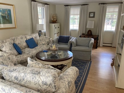 New Seabury Cape Cod vacation rental - Front-to-back living room with down-filled couches.