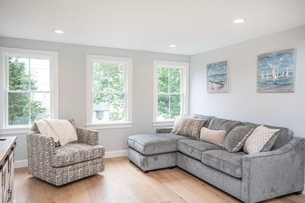 Town Neck, Sandwich, MA Cape Cod vacation rental - Living room with smart TV and pull-out sofa